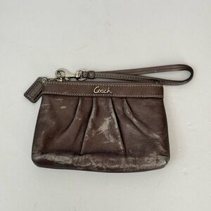 Coach Brown Leather Wristlet